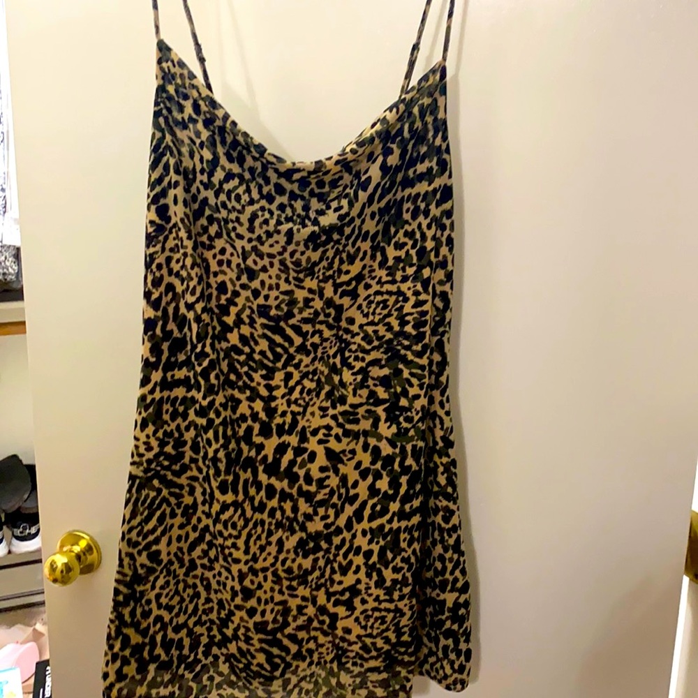 A cheetah print dress